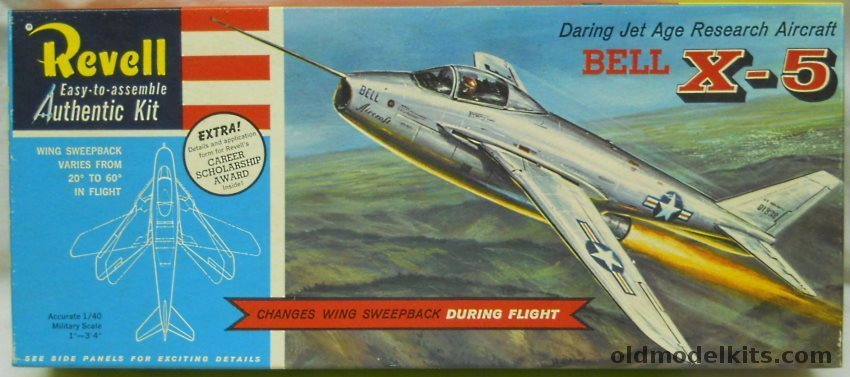 Revell 1/40 Bell X-5 Research Aircraft With Stamp, H187-129 plastic model kit
